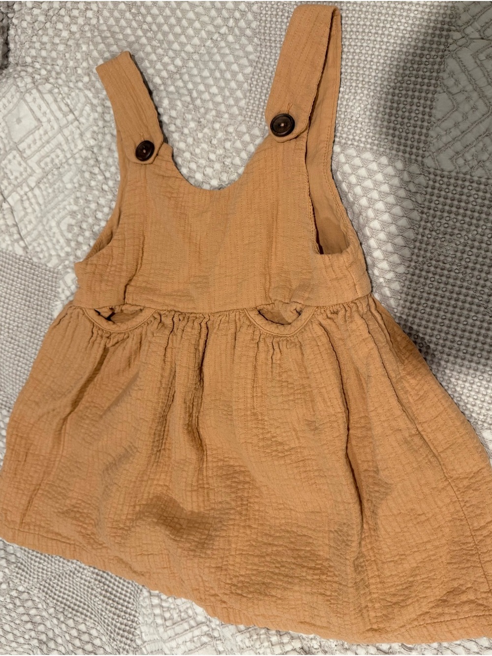 Zara Girls Tan Pinafore Dress